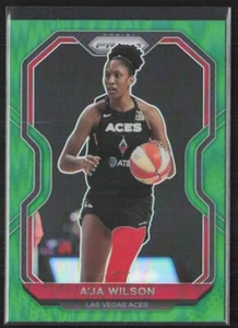 2021 Panini Prizm WNBA A'ja Wilson #13 Green Prizm Parallel Las Vegas Aces - Picture 1 of 2