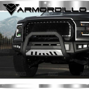 Fits 00-04 Ford Excursion AR Series Bull Bar Matte Black Aluminum Skid Plate - Picture 1 of 1