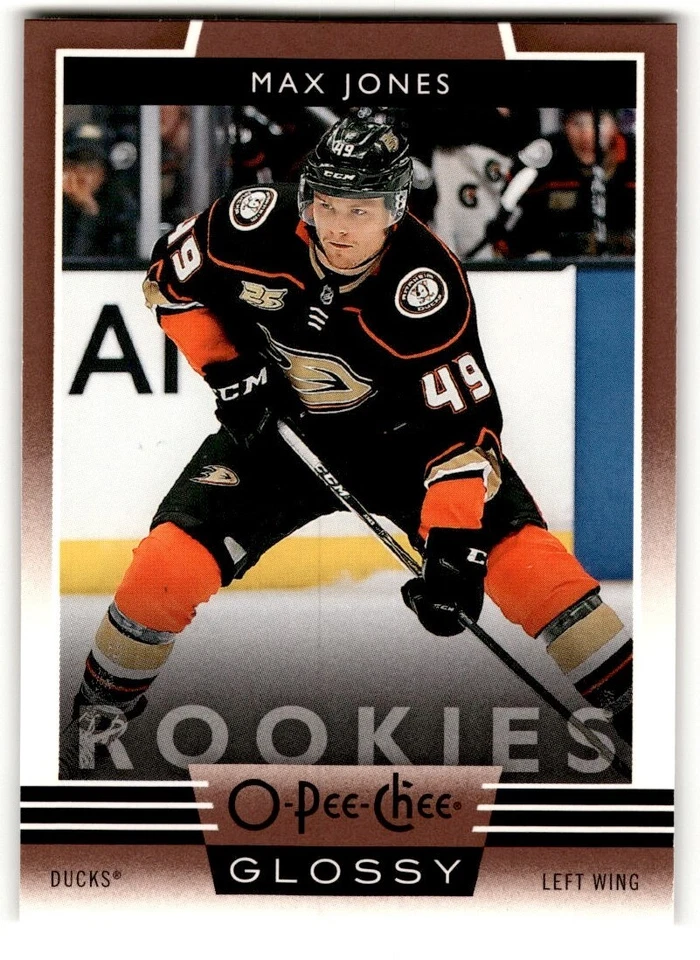2019-20 O-Pee-Chee Glossy Copper Max Jones Rookie #R-4 Anaheim Ducks - Image 1 of 2