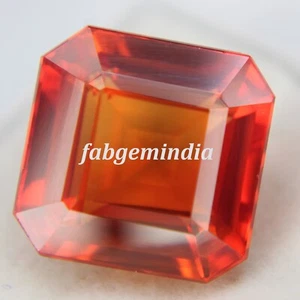Piedra preciosa suelta corte esmeralda naranja granate natural mandarina de 8+ quilates certificada - Imagen 1 de 5