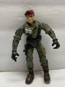 2003 Lanard The Corps Green Camo RED BERETS Army Man Action Figure 4.25" L1 - Picture 1 of 4