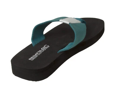 WOMENS BLACK CASUAL LOW WEDGE TOE POST FLIP FLOP LADIES SUMMER SANDALS SIZE