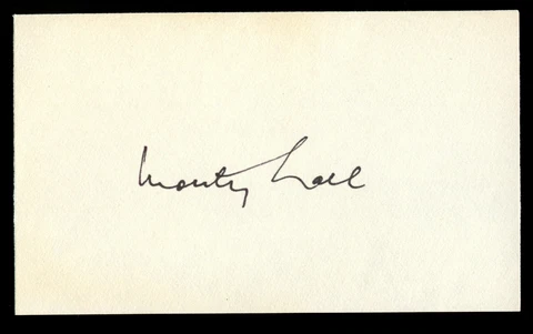 Monty Hall (d2017) signed autograph 3x5 index card Host Let's Make A Deal R291 Cover