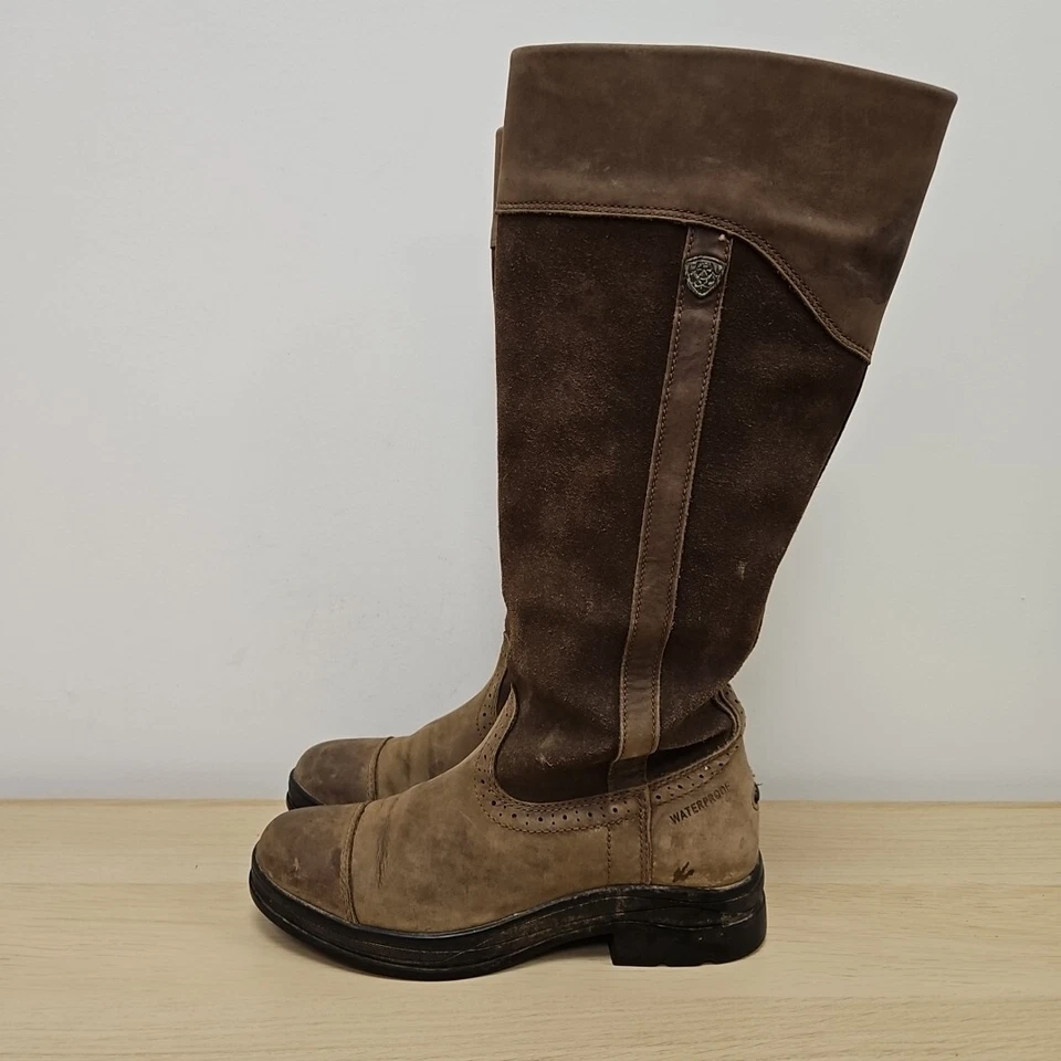 Ariat Ennerdale Hydroguard Impermeable Marrón Montar Hasta la Rodilla Botas Altas Reino Unido 4 Foto 1 de 4