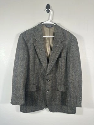 Blazer De Colección Nordstrom Harris Tweed 44R Marrón Espiga Tejido a Mano Abrigo Deportivo EE. UU. Foto 1 de 4