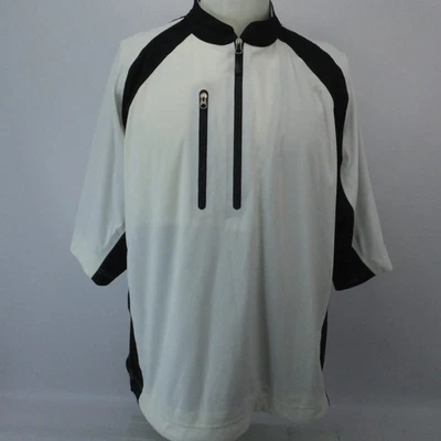 Sun Mountain Rain Wear Black White S/S Quarter Zip Windbreaker Mens L Golf - Image 1 of 4
