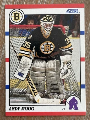 1990-91 Score Andy Moog Boston Bruins Hockey Card #140 - Image 1 of 2
