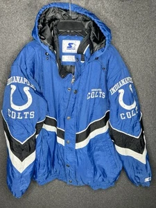 VTG Indianapolis Colts Starter Jacket Puffer Mens 2XL XXL Football Full Zip 90’s - Picture 1 of 15