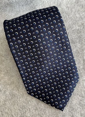 Corbata de Colección Lauren Ralph Lauren Diseñador Azul Marino Geométrico Blanco/LtAzul Lunares Foto 1 de 4