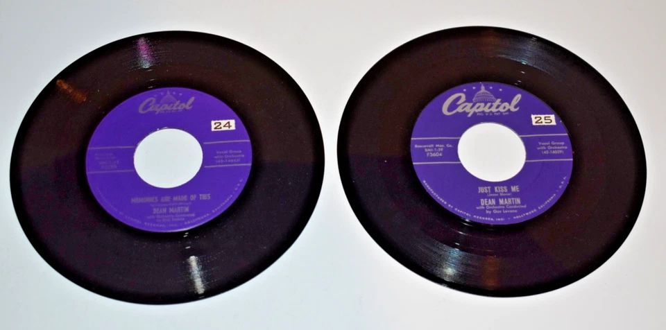2 Dean Martin 45 rpms - Memories Are Made of This/I Know I Can't Forget.. EX+ 3 Foto 1 de 4