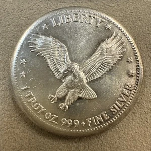 1981 Liberty Bullion Vtg-999 Silver 1 Oz Ounce Art Round Coin - Picture 1 of 2