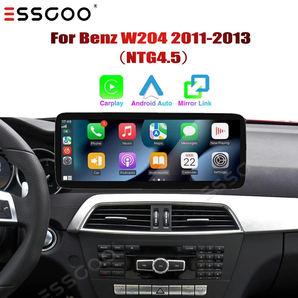 10.25" Apple Carplay Car Player Stereo For Mercedes Benz C Class W204 NTG4.5 DSP Foto 1 de 4