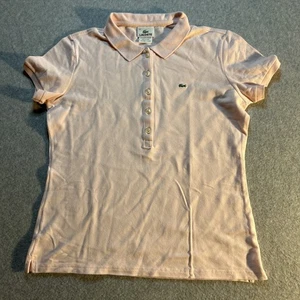 Lacoste Casual 1/4 Button Polo Shirt - Womens Size 44 L - Pink - Picture 1 of 5