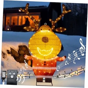  Reindeer Christmas Decor, Lighted Deer Christmas Decorations Outdoor with 146  - Picture 1 of 8