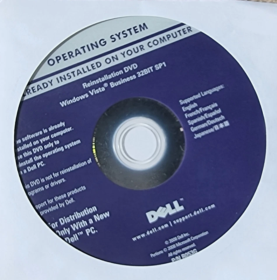 Windows Vista Business 32 Bit SP1 DVD - Image 1 of 1