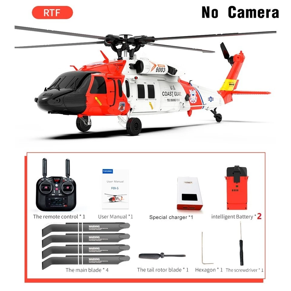 Yuxiang RC Helicopter F09S 2.4G 6CH Gyro GPS Brushless 2 battery Without Camera - Image 1 of 4