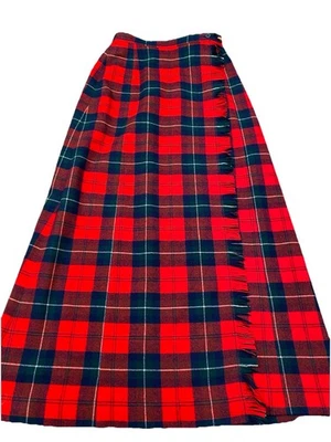 Saia maxi vintage PENDLETON tartan vermelha xadrez longa linha A feriado Natal 28” - Imagem 1 de 4