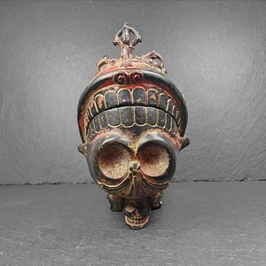 Copper Kapala Skull Cup Set - Tibetan Buddhist Offering Bowl - Ritual Implement - Picture 1 of 10