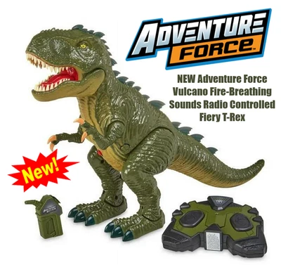 NEW Adventure Force Vulcano Fire-Breathing Sounds Radio Controlled Fiery T-Rex - Image 1 of 4