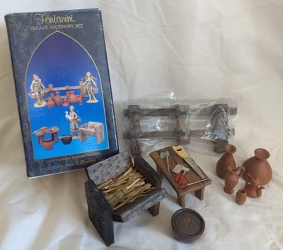 "Juego de accesorios de pueblo belén romano Fontanini 1995 51103 escala 5""" Foto 1 de 4