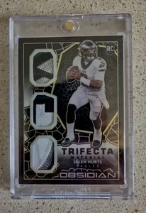 2020 Obsidian Jalen Hurts Trifecta Electric Etch Yellow #/25 π₯ - Picture 1 of 2