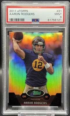 2011 Topps Aaron Rodgers # 139/649 eTopps Card #21 PSA 9 Green Bay Packers - Image 1 of 2