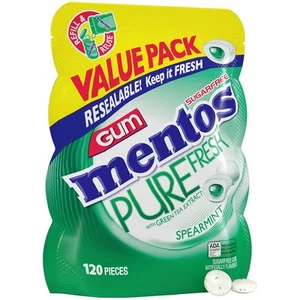 Mentos Pure Fresh zuckerfreier Kaugummi mit Xylit, grün, weiß - Bild 1 von 11