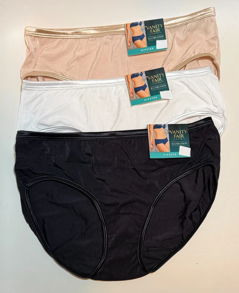 NWT Vanity Fair Illumination Hipster Panty 18107 Blk White Beige 6/M, 7/L, 8/XL - Image 1 of 1
