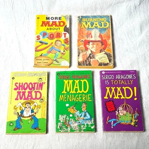 Vintage Lot of 5 MAD Books Shootin/Menagerie/Totally/More Sports/Burning 1975-91 - Picture 1 of 19