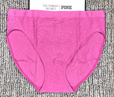 Victoria's Secret NWT Medium Pink Leopard Print Seamless High Leg Brief Panty - Image 1 of 4