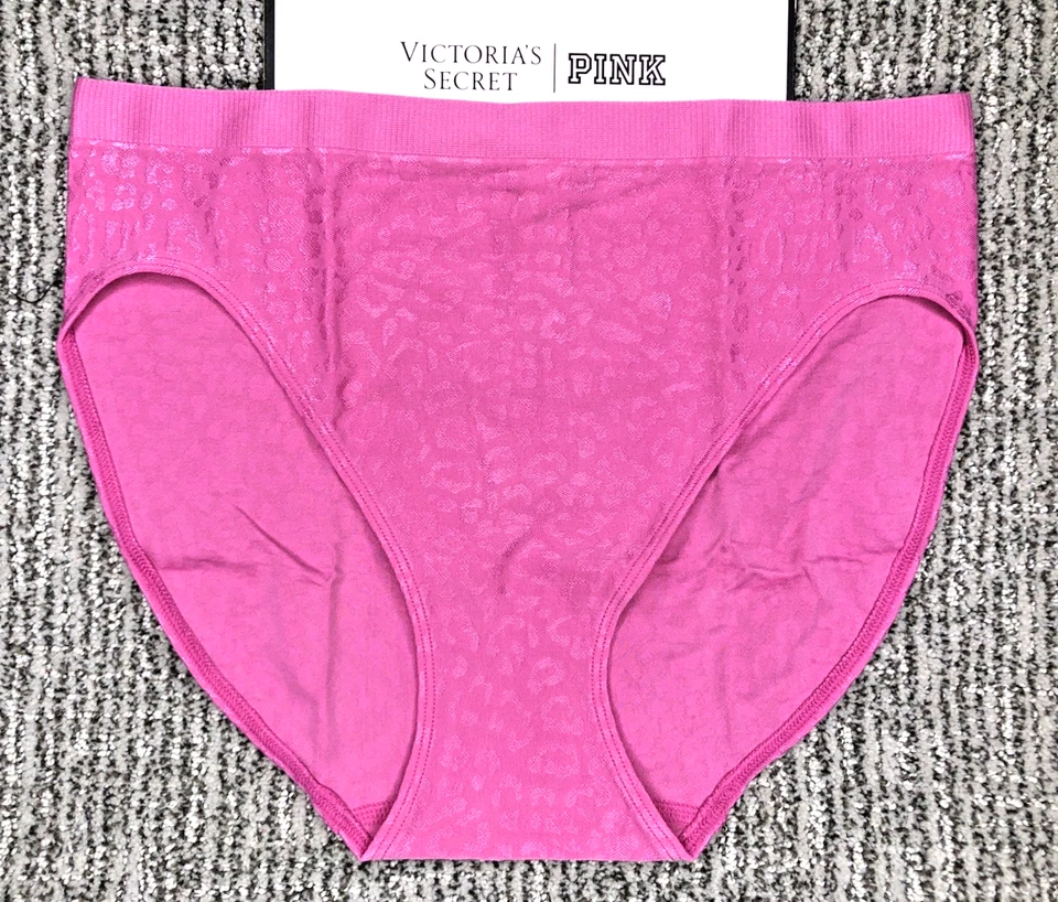 Braguita Victoria's Secret Nueva con Etiquetas Mediana Rosa Estampado de Leopardo Sin Costuras Pierna Alta Foto 1 de 4