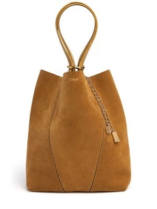 Chloé - Medium Spin suede tote bag - Gold Khaki - Picture 1 of 7