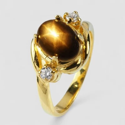 Anillos de joyería hechos a mano de plata de ley 925 de 2,35 quilates con zafiro estrella negra de Tailandia Foto 1 de 4