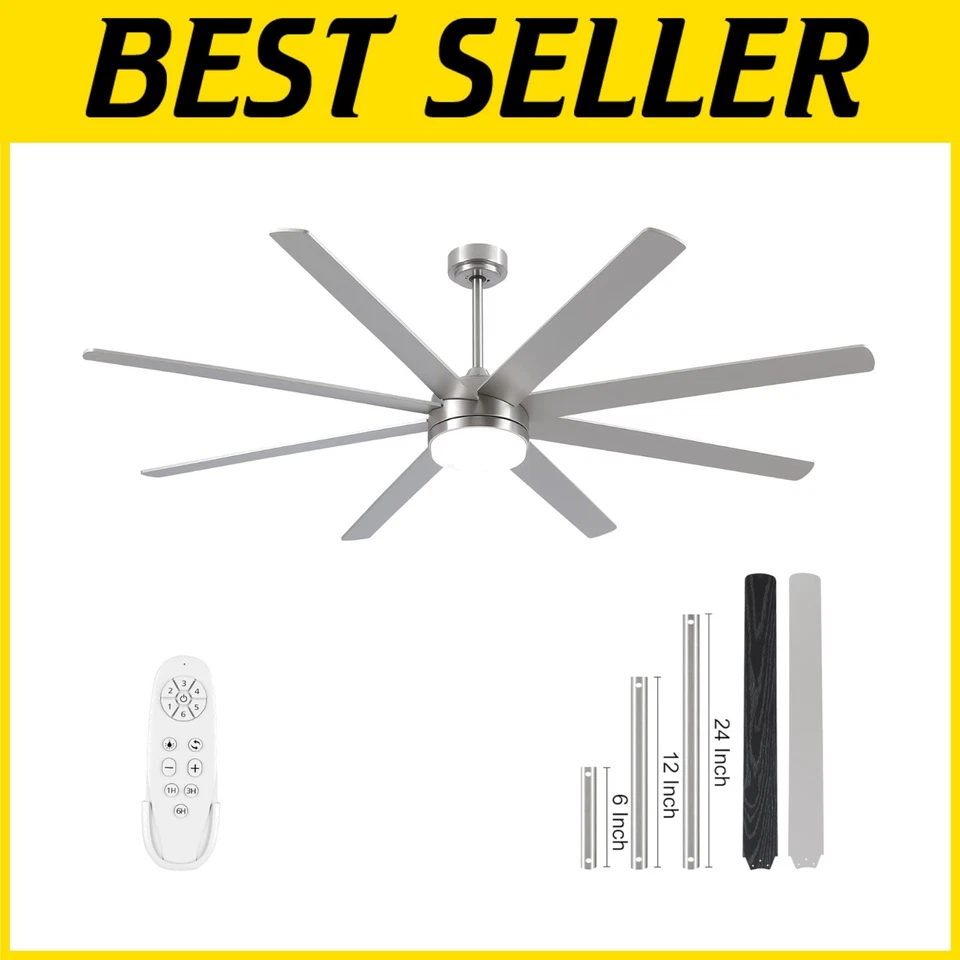 Noiseless DC Ceiling Fan with 6 Speeds - Remote Control - Image 1 of 4