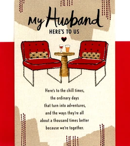 Happy Valentine's Day Man Partner Husband Chill Relax Hallmark Greeting Card - Picture 1 of 3