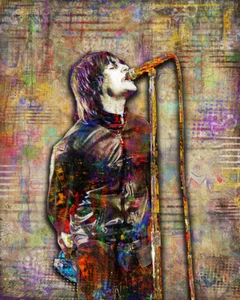 LIAM GALLAGHER Of OASIS 8x10in Poster, Liam of Oasis Tribute Art Free Shipping - Picture 1 of 5