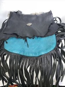 Genuine Butter Soft Leather Fringe Biker Belt Bag - Picture 1 of 4