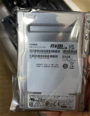 New Kioxia (Toshiba) CD6 3.84TB U.2 SSD 2.5" KCD61LUL3T84 NVME Solid State Drive - Image 1 of 4