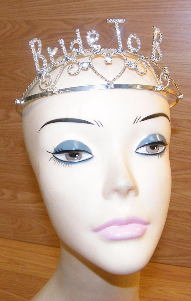 Boda Novia Ducha Novia Despedida de soltera Cristal "Novia a B" Tiara Corona! Foto 1 de 4