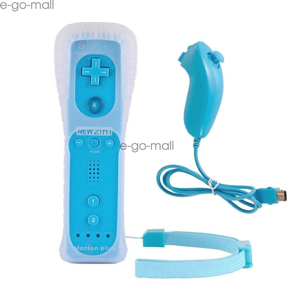 2 in 1 Motion Plus Wii Rmote Nunchuck Controller for Nintendo Wii/Wii U Game - Image 1 of 4