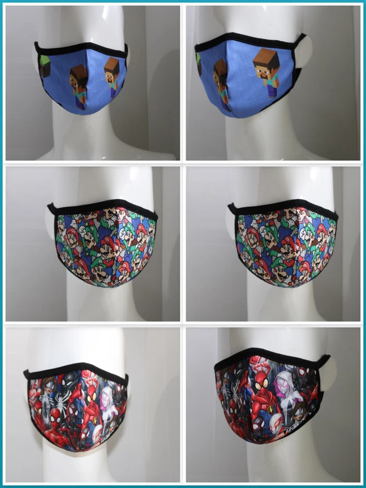 6 FACE MASK FOR KIDS ( 8 TO 12 YEARS OLD) WITH POCKET COTTON FABRIC - Image 1 of 4