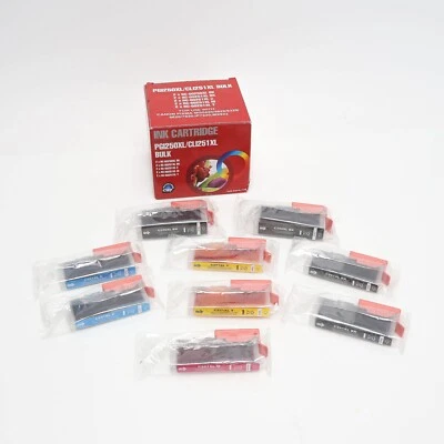 Inkjetcorner 9 Ink Cartridges PG1250XL CL1251XL Black Yellow Cyan Magenta - Image 1 of 4