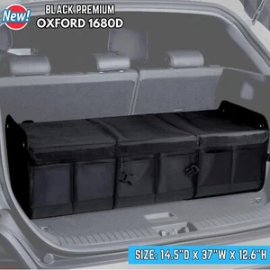 Car Trunk Organizer Black Lid Cargo Storage Collapsible for Sedan SUV Van Truck - Picture 1 of 8