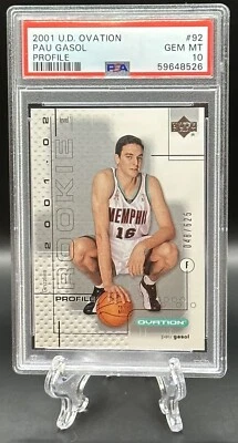 Pau Gasol 2001 Upper Deck Ovation #16 Profile RC Rookie 048/625 PSA Gem Mint 10! - Image 1 of 2