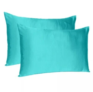 Set of 2 Silky Satin Pillowcase Pillow Case Cushion Cover Queen 20*30 - Picture 1 of 4