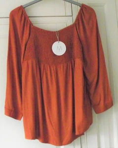 Next Maternity - Brown Top Elastic Detail chest Area - Size 10 - BRAND NEW TAGS - Picture 1 of 3
