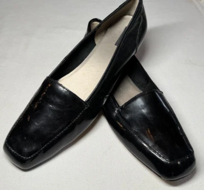 Zapatos mocasines sin cordones de cuero para mujer Array "Freedom" con estampado negro 8,5 ESTRECHOS USADOS EN EXCELENTE ESTADO Foto 1 de 4