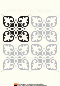 Tile Stencils 100mm Moroccan Paint Wall Furniture Floor Reusable Crafts Art TL40 - Picture 1 of 12