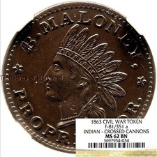 Ngc Ms62 Certified 1863 Third Avenue New York, Ny Civil War Token sku #9003