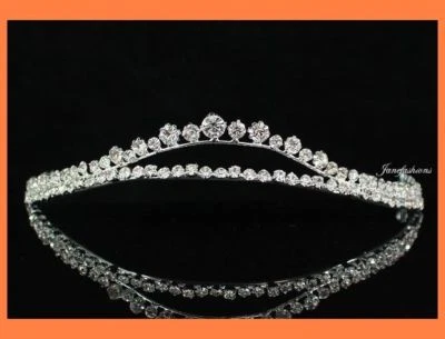 DOULB ARCH CLEAR AUSTRIAN RHINESTONE TIARA CROWN BRIDAL WEDDING PROM PARTY T511 - Image 1 of 3